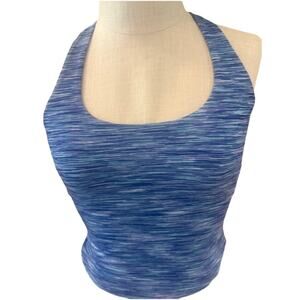 DSG Women’s XS Momentum Crop Tank Blue Spacedye UV Protection Shelf Bra